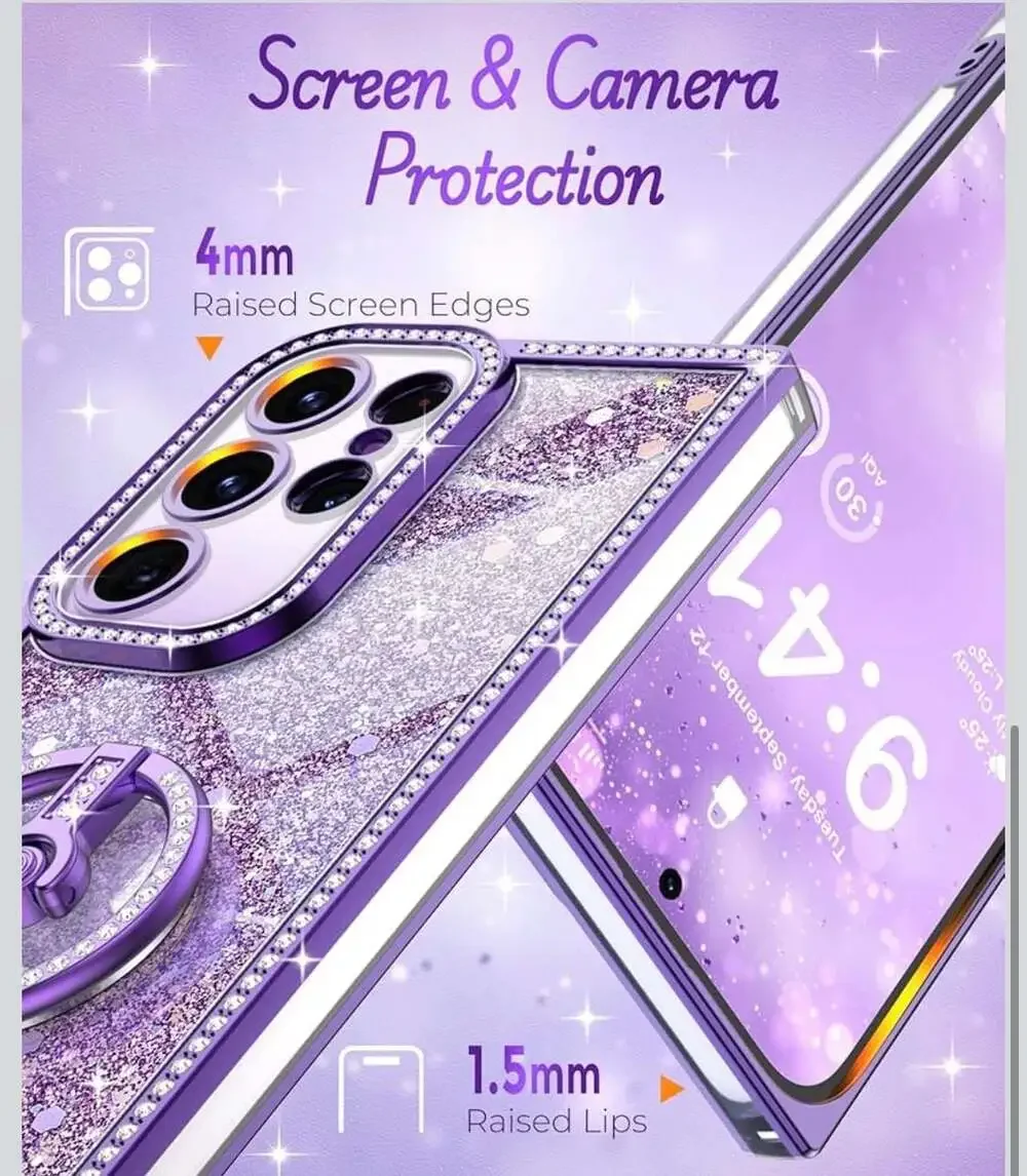 Samsung Galaxy S25 Ultra Glitter Case, Luxury Bling‎ Rhinestone Sparkly